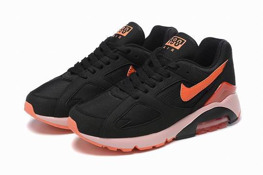 Cheap Nike Air Max 180 Fire Men's Women's Shoes Black Red-02 - Click Image to Close